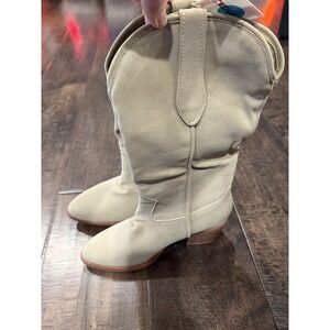 Mia Womens‎ Mid Calf Boots Manmade Upper Size 7.5 Block Heal Western Light Camel